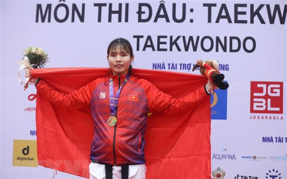 ASIAD 2023: Võ sỹ Bạc Thị Khiêm giành huy chương Đồng Taekwondo